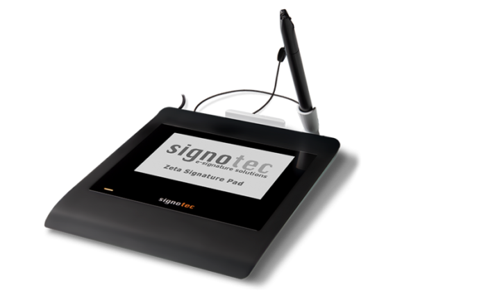 Zeta - The latest model signature pad in the signotec family with monochrome display